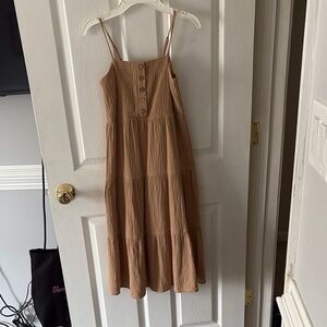 Women's Tan Sleeveless Dress